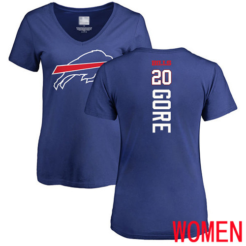 NFL Women Buffalo Bills #20 Frank Gore Royal Blue Backer T Shirt->women nfl jersey->Women Jersey